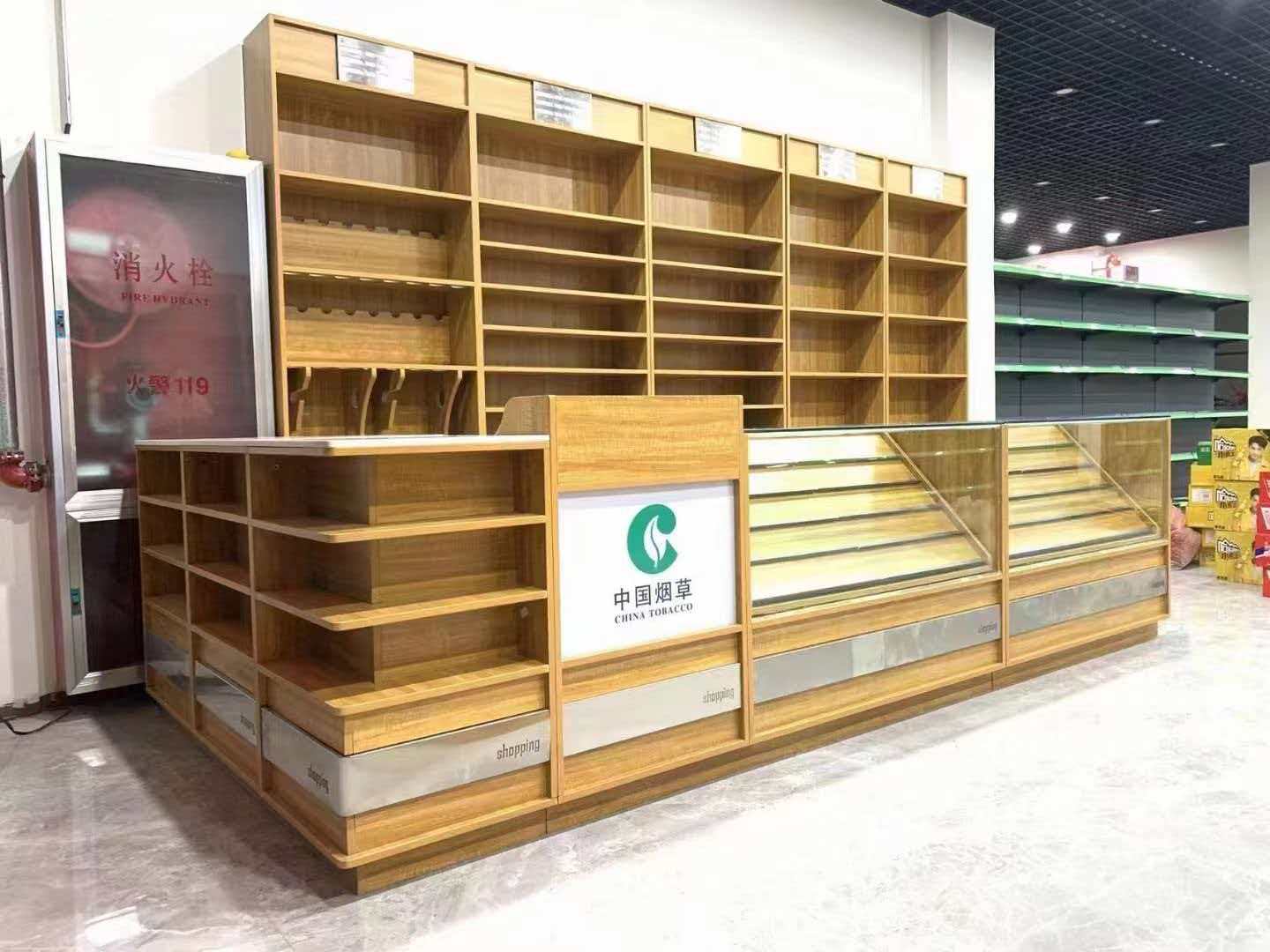 通化市烟酒柜钢木货架 - 方案